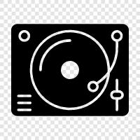 vinyl, records, music, mixer icon svg