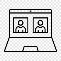 virtual meeting, web meeting, video meeting, teleconference icon svg