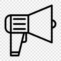 voice amplifier, sound amplification, public address system, Megaphone icon svg