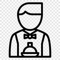 waitress, wait staff, Waiter icon svg