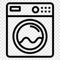 çamaşır makinesi, kurutucu, çamaşır deterjanı, kumaş yumuşatıcı ikon svg