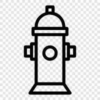 water, fire, firefighters, hydrant service icon svg