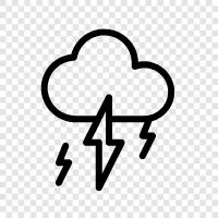 weather, lightning, thunder, rain icon svg