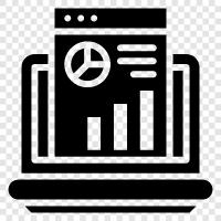 Web charting, Web analytics, Web data, Web metrics icon svg