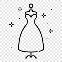 wedding dress, wedding gown, dress for a bride, formal dress icon svg
