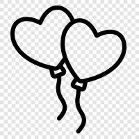 Hochzeit, Hochzeitsgeschenke, Balloons, Party Supplies symbol