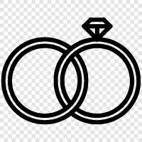 wedding, engagement, diamond, gold icon svg