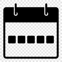 weekly calendar, daily calendar, monthly calendar, yearly calendar icon svg