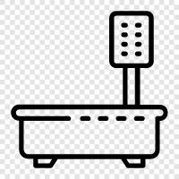weighing scale, kitchen scale, bathroom scale, furniture scale icon svg