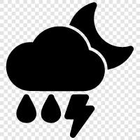 wet, precipitation, sky, thunder icon svg