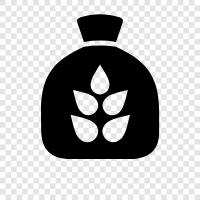 wheat bag, wheat, bag, organic icon svg