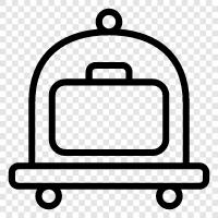 wheelchair accessible, luggage cart, luggage rack, hotel room cart icon svg