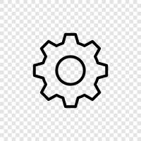 wheels, gears, assembly, manufacturing icon svg