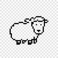 white sheep, white ram, white ewe, white goat icon svg