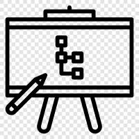 whiteboard, flip chart, dry erase board, markers icon svg