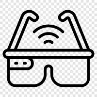 wifi enabled glasses, wireless glasses, smart glasses, augmented reality glasses icon svg