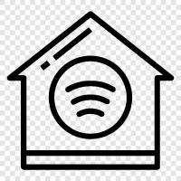 wifi enabled, home automation, home security, smart home icon svg