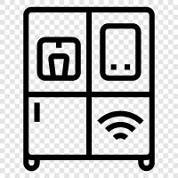wifi özellikli buzdolabı, dijital buzdolabı, akıllı buzdolabı incelemesi, en iyi akıllı buzdolabı ikon svg