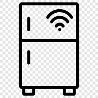 wifi enabled refrigerator, digital refrigerator, smart cooling, smart storage icon svg