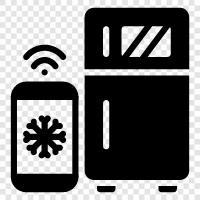 wifi refrigerator, android refrigerator, apple refrigerator, smart appliance icon svg