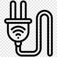 wifi smart plug, smart home, smart appliances, smart home security icon svg