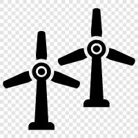 wind power, wind turbines, wind farms, wind energy icon svg