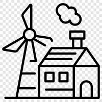 wind power, wind turbines, wind farms, wind energy icon svg