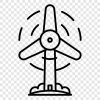 wind turbine, wind power, wind turbine technology, wind energy icon svg