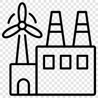 wind turbine, wind farm, wind power, renewable energy icon svg