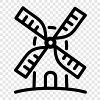 wind turbine, wind power, wind farm, wind energy icon svg