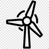 Wind turbines, wind power, wind energy, renewable energy icon svg