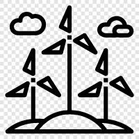 wind turbines, turbines, renewable energy, green energy icon svg