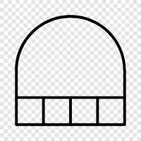 window arch, timber arch, metal arch, window frame icon svg