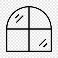 window architecture, leaded arch window, timber arch window, mullion arch icon svg