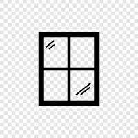 window screen, window treatments, window blinds, window air conditioners icon svg