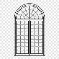 window screen, window treatments, window coverings, window cover icon svg