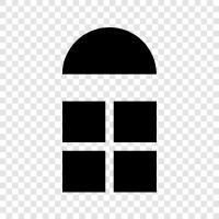 Fensterbehandlungen, Fensterbezüge, Fensterbezüge zum Verkauf, Fenster symbol