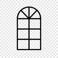 window, french window, bay window, casement window icon svg