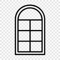 window, glass, door, window treatment icon svg