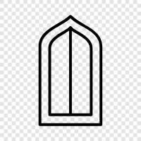 Fenster, Tudor, Stil, Architektur symbol