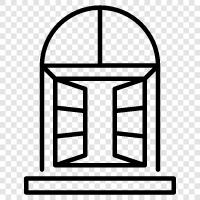 Fenster, öffnen, schließen, Fenstergriff symbol