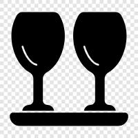 wine glassware, stemware, flutes, wine glasses icon svg