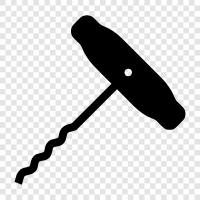 wine, wine bottle, wine opener, corkscrew for wine icon svg