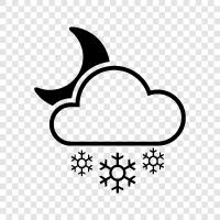 winter, snow, flakes, falling icon svg