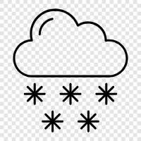 winter, snow, flakes, falling icon svg