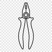 wire cutters, crimping pliers, cutters, bending pliers icon svg