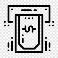 withdraw cash, cash withdrawal, bank withdrawal, get money icon svg