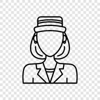 Woman In A Hat, Hats For Women, Hats For Girls, Woman With Hat icon svg