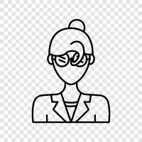 woman wearing glasses, glasses for women, woman with geek glasses, glasses for icon svg