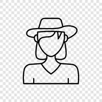 Woman Wearing Hat, Woman With Hat, Woman In Hat, Woman With icon svg